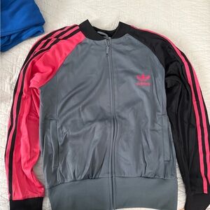 Adidas Women’s Gray and Pink Bomber Jacket